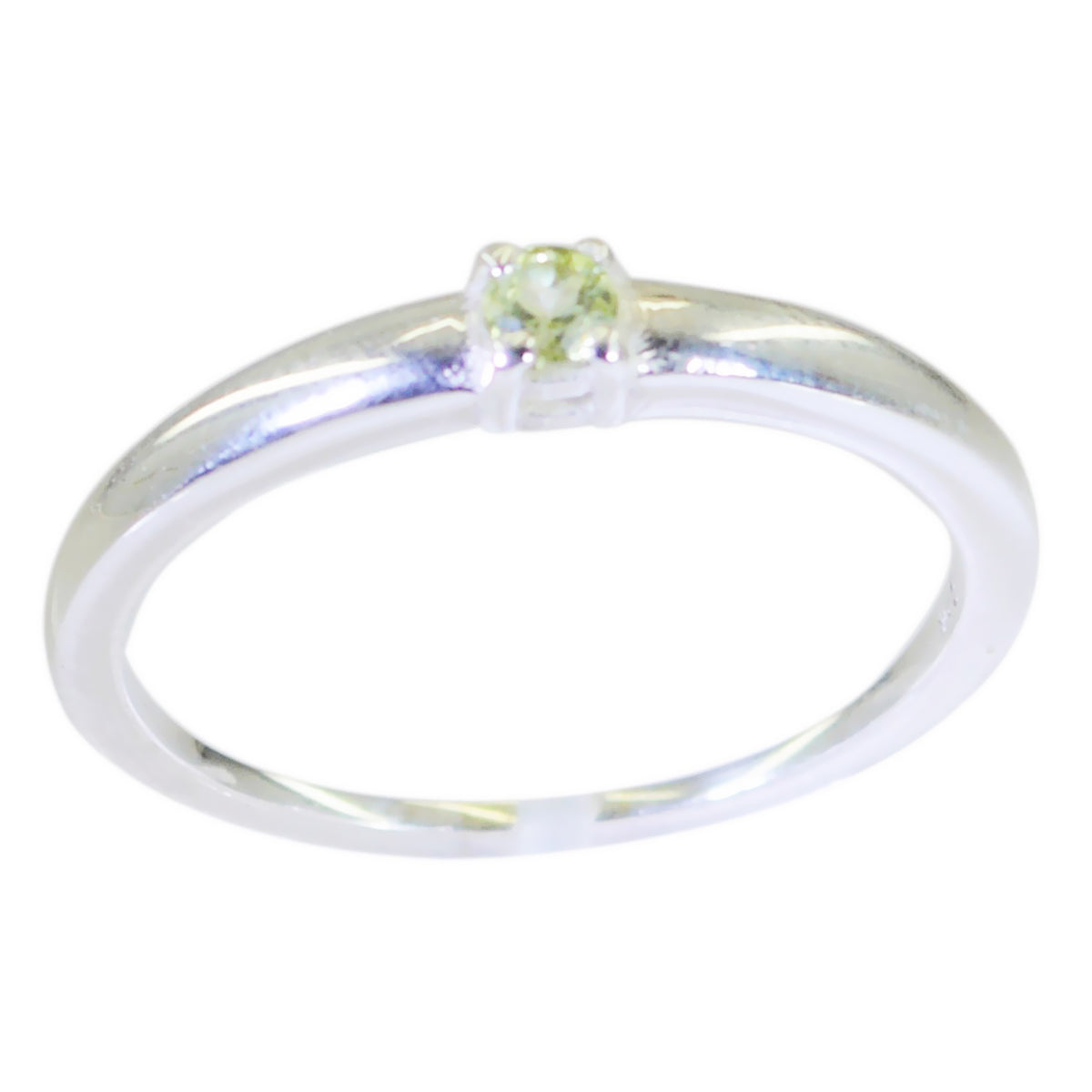 Rina Elegant Green Solitaire Ring in Sterling Silver Peridot Green