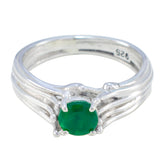 Nora Luxurious Green Solitaire Ring Indian Emerald Green