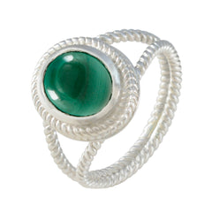 Evelyn Rope-Wire Green Solitaire Ring