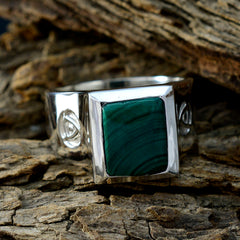 Harper Green Solitaire Ring with Square Gemstone