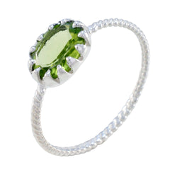 Hina Green Solitaire Ring with Oval Gemstone