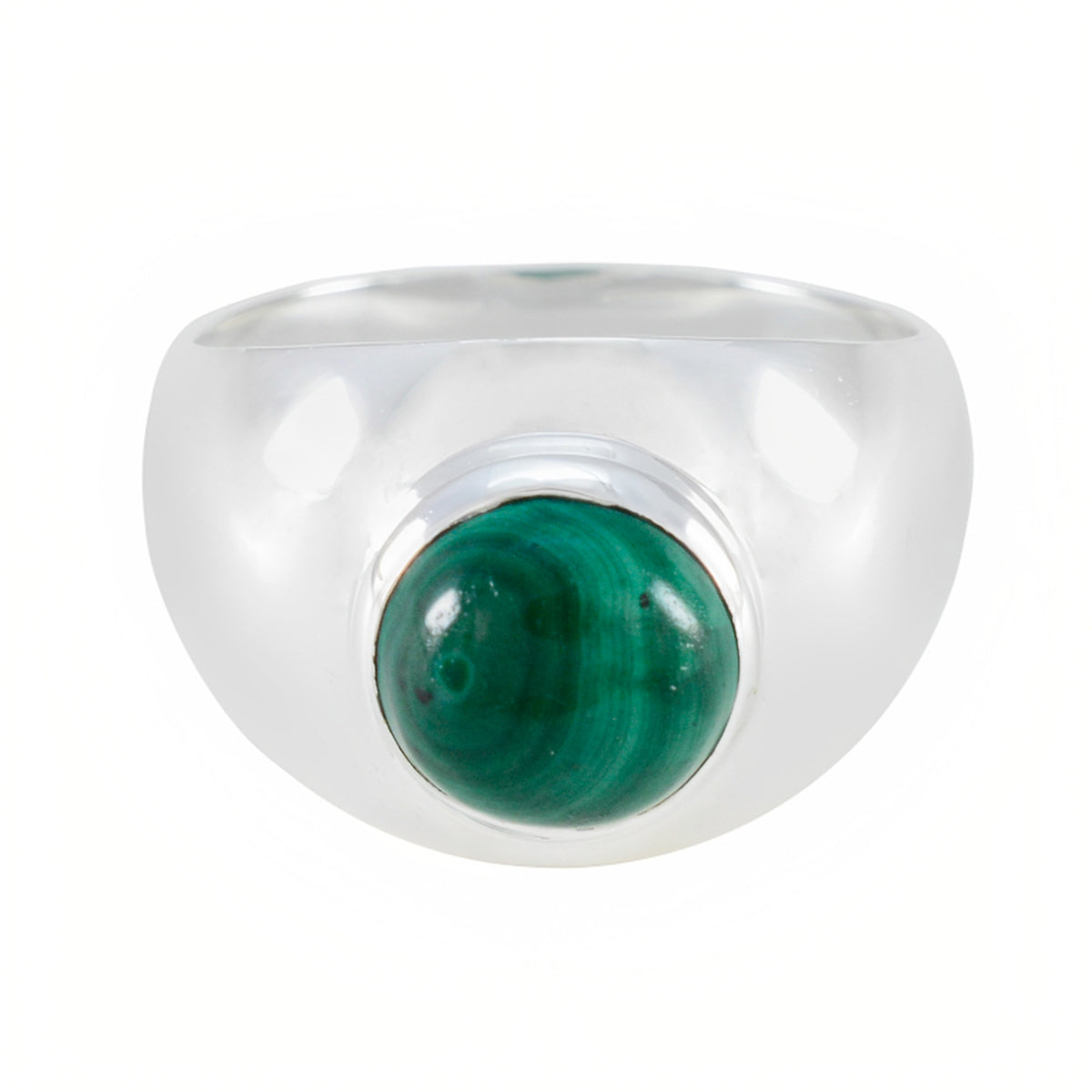 Amelia Luxurious Green Solitaire Ring Malachite Green