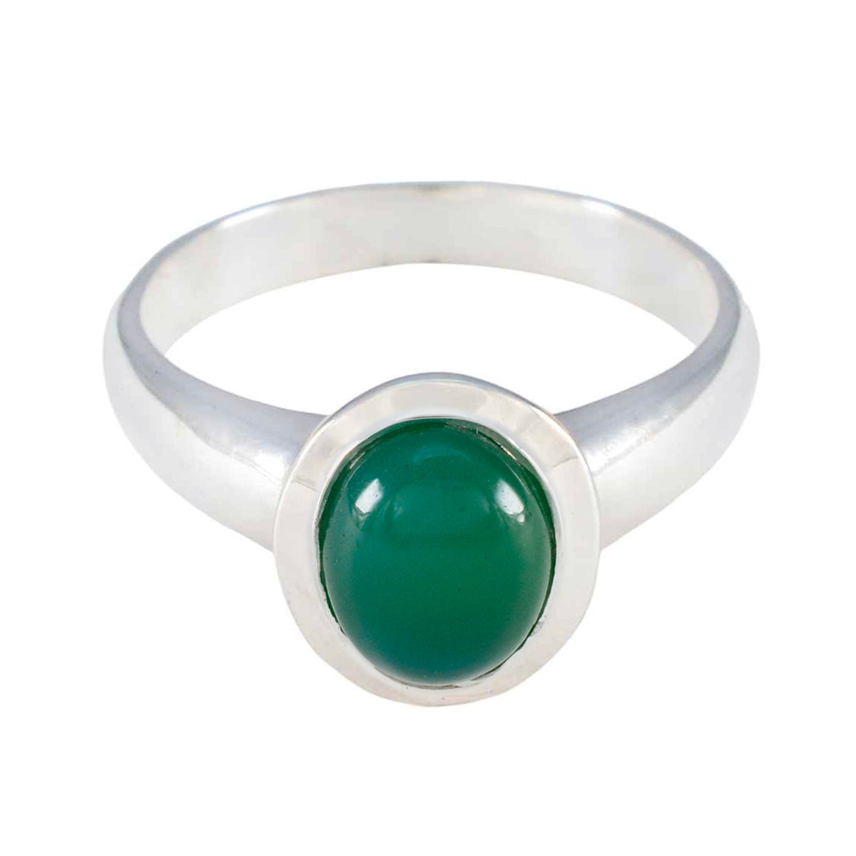 Lorena Glamorous Green Solitaire Ring Green Onyx Green