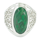 Araya Green Solitaire Ring with Intricate Design Malachite Green