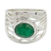 Bianca Rope-Wire Green Solitaire Ring Indian Emerald Green