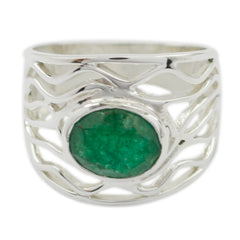 Bianca Rope-Wire Green Solitaire Ring Indian Emerald Green