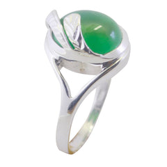 Angel Green Solitaire Ring with Gemstone Elegance