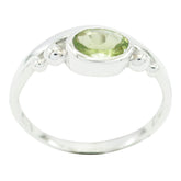 Hanna Green Solitaire Ring in Silver for Everyday Glam Peridot Green