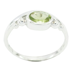 Hanna Green Solitaire Ring in Silver for Everyday Glam Peridot Green