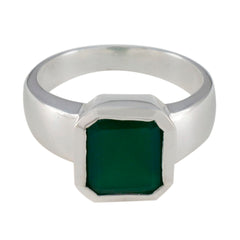 Bianca Green Solitaire Ring in Sterling Silver Green Onyx Green