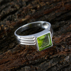Greta Green Solitaire Ring with Square Gemstone