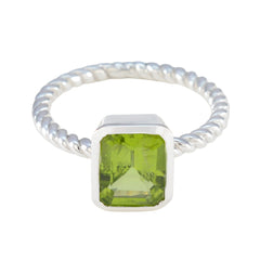 Lakshmi Trendy Green Solitaire Ring Peridot Green