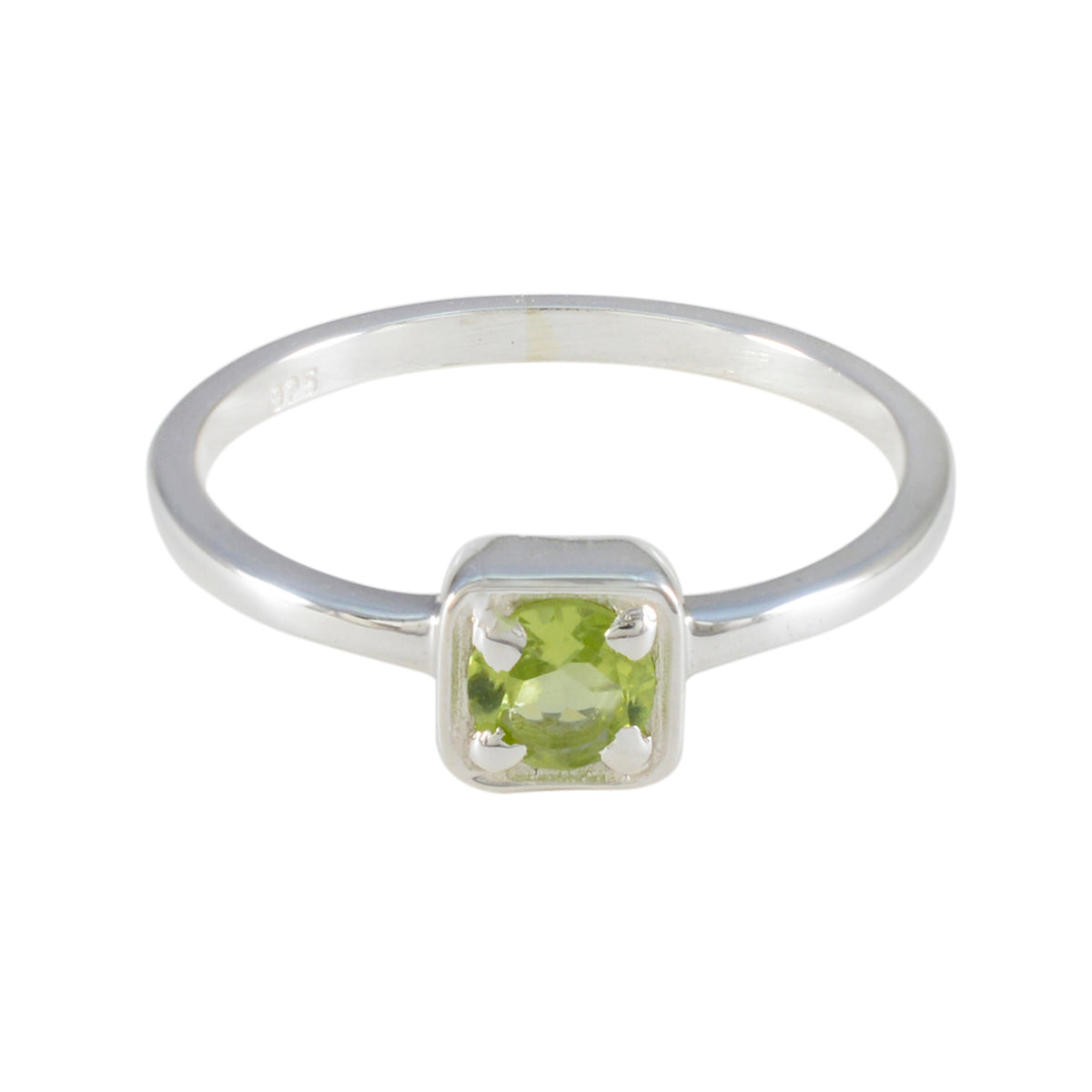 Haruka Abstract Green Solitaire Ring Peridot Green
