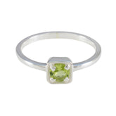 Haruka Abstract Green Solitaire Ring Peridot Green