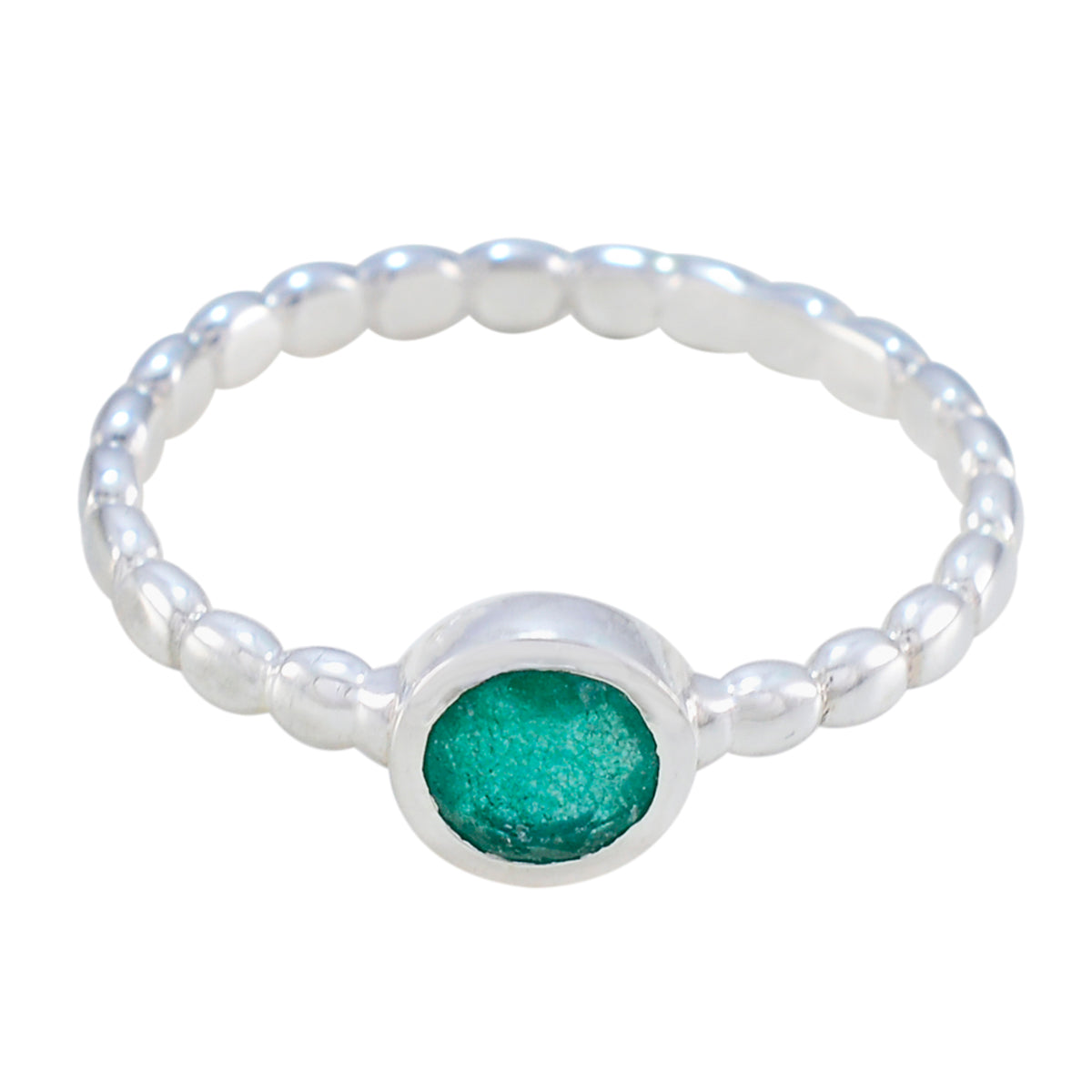 Gabriela Graceful Green Solitaire Ring Indian Emerald Green