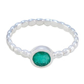 Gabriela Graceful Green Solitaire Ring Indian Emerald Green