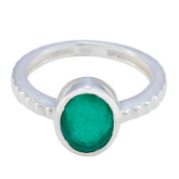 Victoria Traditional Green Solitaire Ring Indian Emerald Green
