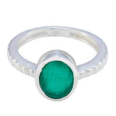 Victoria Traditional Green Solitaire Ring Indian Emerald Green