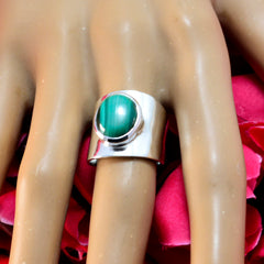 Agustina Green Solitaire Statement Ring in Silver