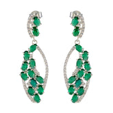 Kristine Green Stud Earrings India for Stunning Style Emerald CZ Green Stud