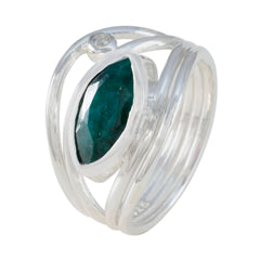 Sophia green toi et moi ring sterling silver with marquise green gemstone and small white accent stone