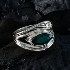 Sophia green toi et moi ring sterling silver marquise green gemstone and small white topaz bypass design