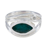 Sophia sterling silver wrap band with marquise green gemstone and accent stone green toi et moi ring