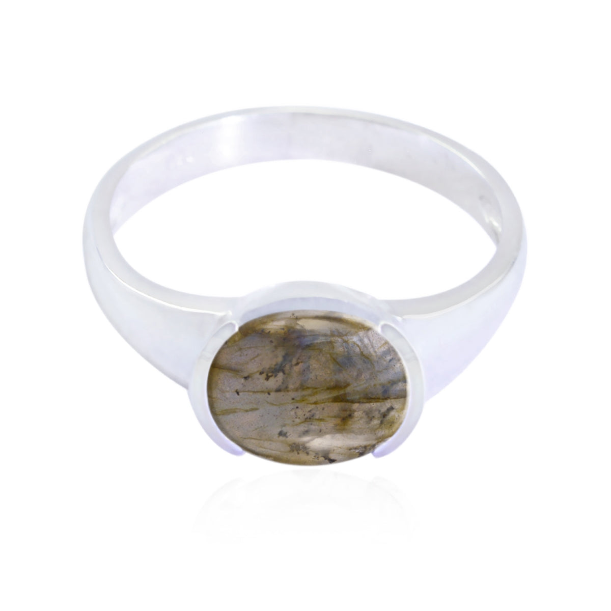 Li Lee Grey Gemstone Ring in Sterling Silver Labradorite Gray