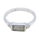 Nisa Grey Halo Ring for Women with Gemstone Accent Labradorite Gray
