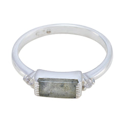 Nisa Grey Halo Ring for Women with Gemstone Accent Labradorite Gray