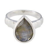 Scarlett Engagement Grey Solitaire Ring Labradorite Gray