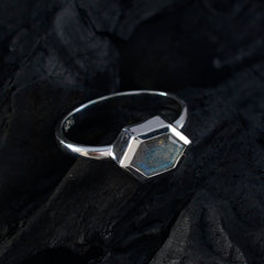 Jiwoo Grey Solitaire Gemstone Ring in Silver