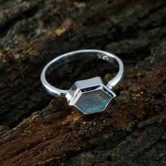 Jiwoo Grey Solitaire Gemstone Ring in Silver