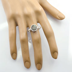 Aria Grey Solitaire Gemstone Ring with Textured Band