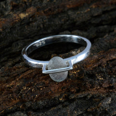 Hina Grey Solitaire Ring with Unique Oval Stone