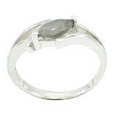 Hana Grey Solitaire Ring for Women Elegant Design Labradorite Gray