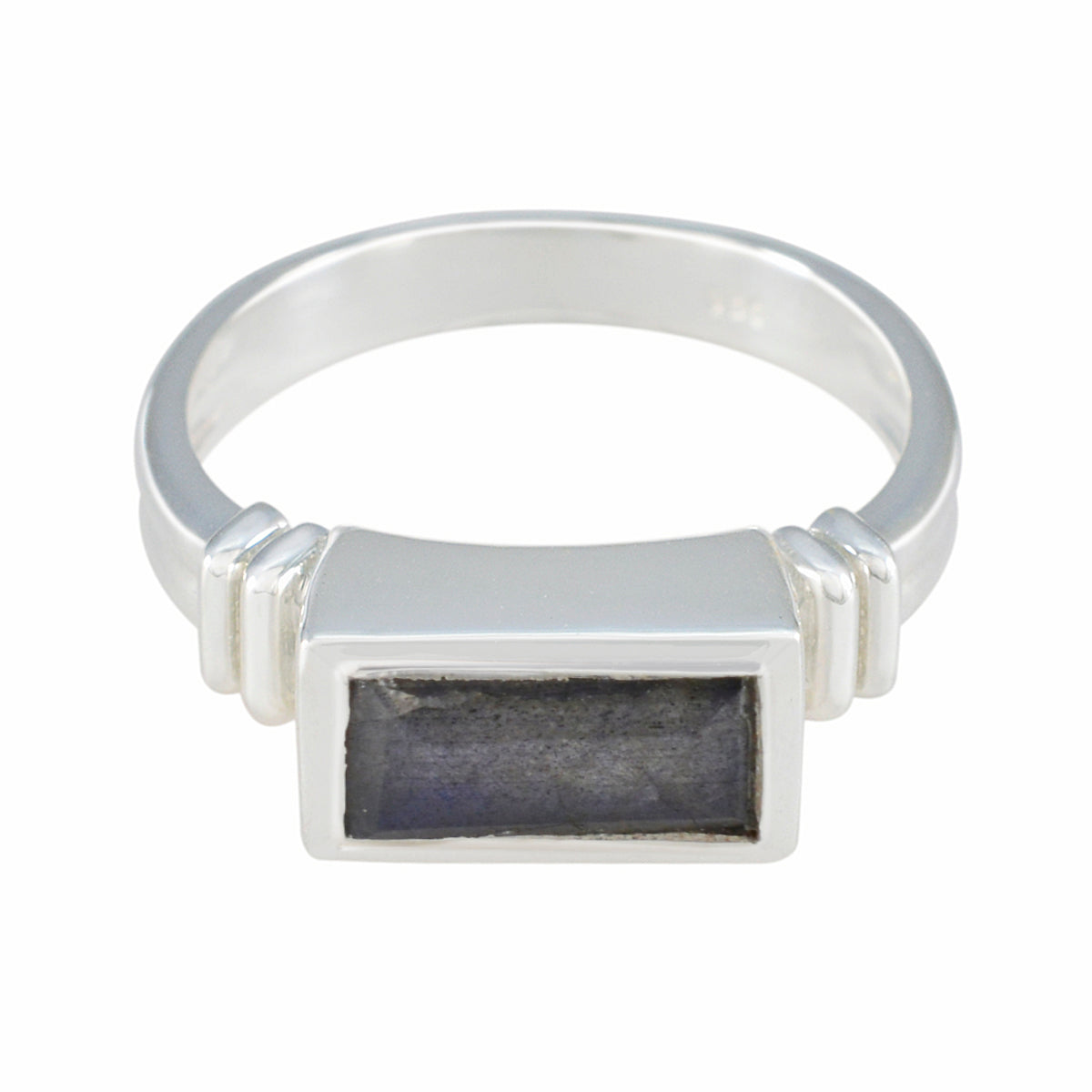 Isabel Grey Solitaire Ring for Women with Gemstone Labradorite Gray