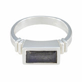 Isabel Grey Solitaire Ring for Women with Gemstone Labradorite Gray