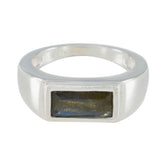 Julia Grey Solitaire Ring for Women in Sterling Silver Labradorite Gray
