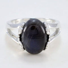 Ida Grey Solitaire Ring India with Labradorite Gemstone