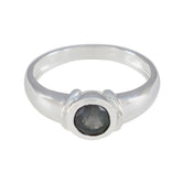Nisa Contemporary Grey Solitaire Ring Labradorite Gray