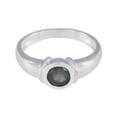 Nisa Contemporary Grey Solitaire Ring Labradorite Gray