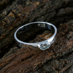 Hanna Blue Solitaire Ring Sterling Silver Elegance