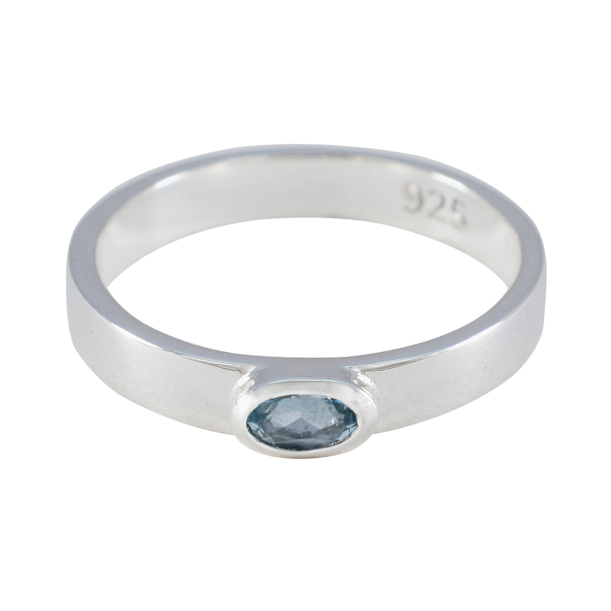 Hanna Blue Solitaire Ring Sterling Silver Elegance Blue Topaz Blue