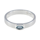 Hanna Blue Solitaire Ring Sterling Silver Elegance Blue Topaz Blue