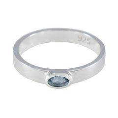 Hanna Blue Solitaire Ring Sterling Silver Elegance Blue Topaz Blue