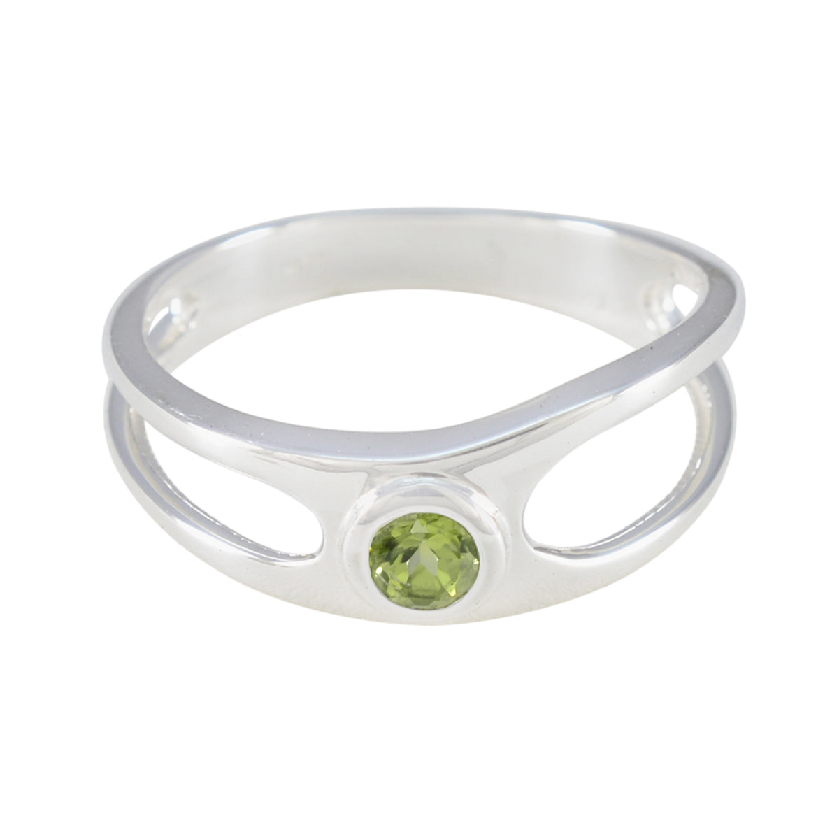 Hazel Graceful Green Solitaire Ring Peridot Green