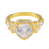 Putri heart halo ring gold with large heart-shaped center stone and surrounding small clear crystals