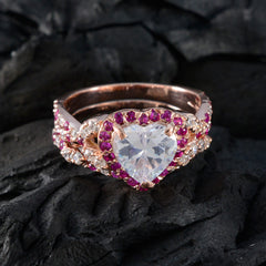 Ava Heart Shaped Halo Ring with Gemstone Accent