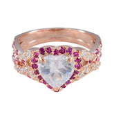 Ava Heart Shaped Halo Ring with Gemstone Accent Ruby CZ Red
